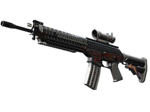 StatTrak™ SG 553 | Heavy Metal (Well-Worn)