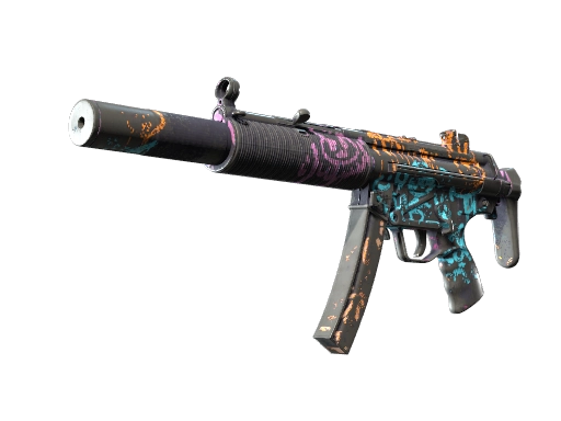 MP5-SD | Neon Squeezer (Battle-Scarred)