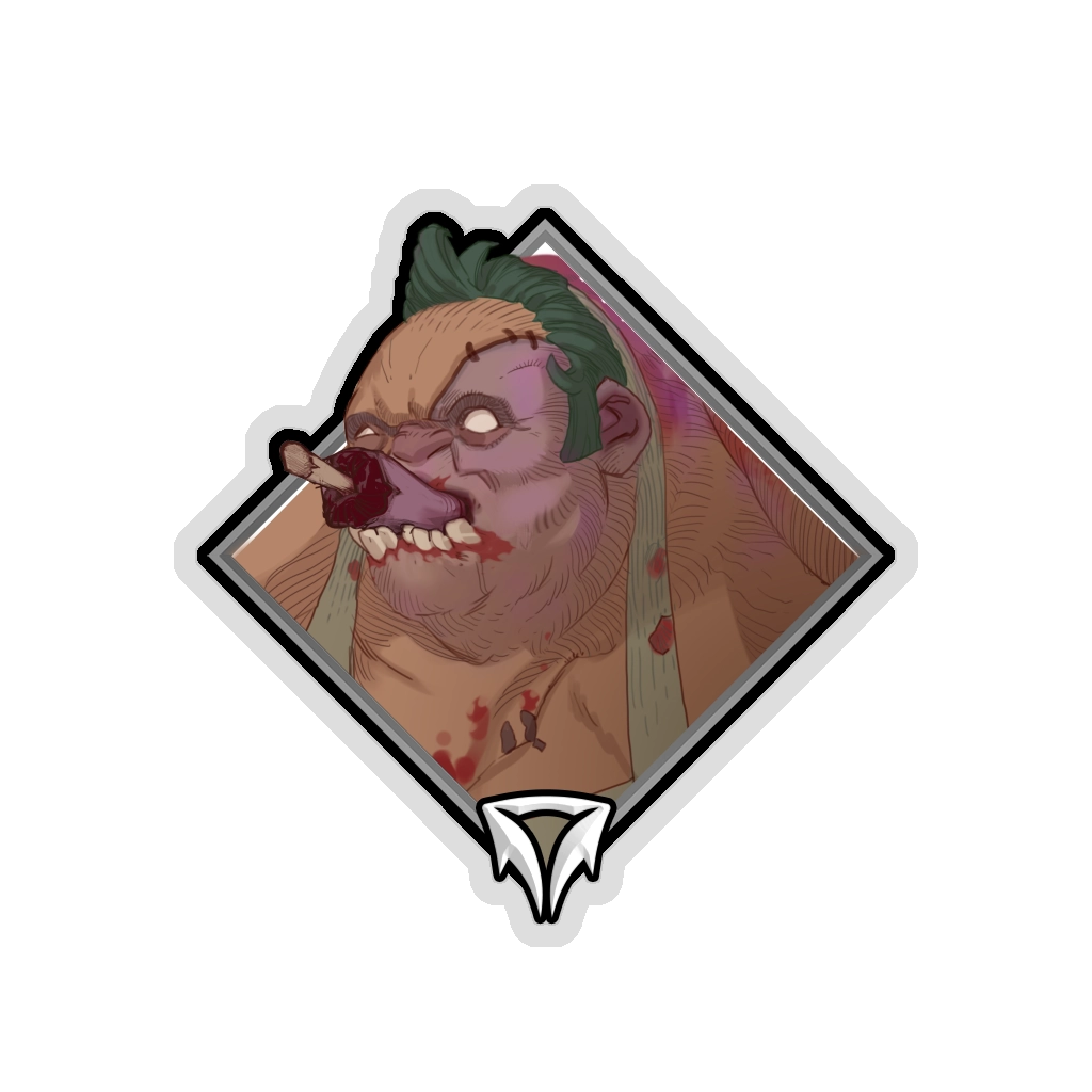 Gold Crownfall Sticker - Pudge (Eating)